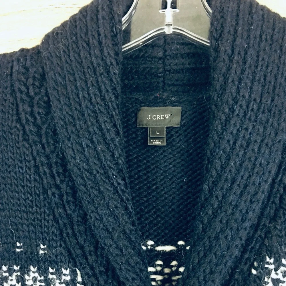 J. Crew Men's Navy and Gray Cardigan Sweater